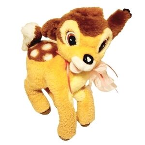 Disney Mattel Bambi Deer Fawn Standing Posable 12" Cute Plush Stuffed Animal Toy